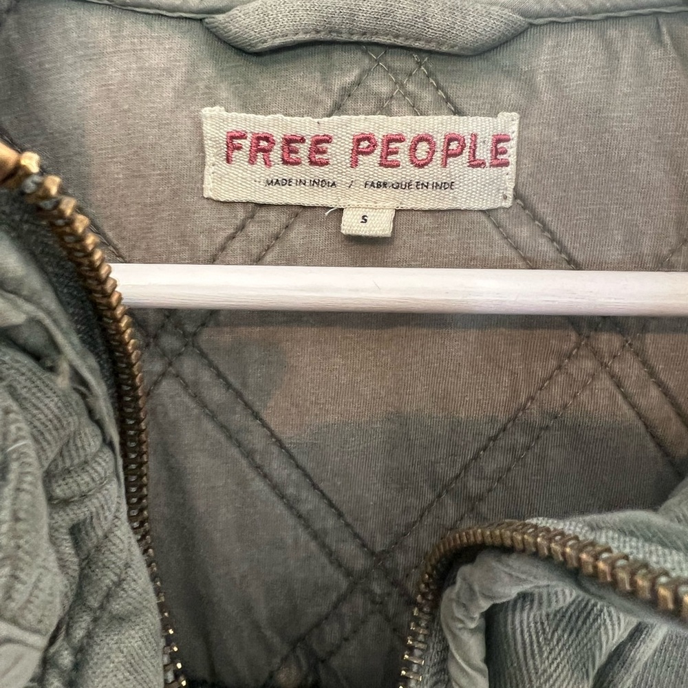 Free People Juno Quilted Oversized Jacket - Olive sz S - Picture 6 of 8